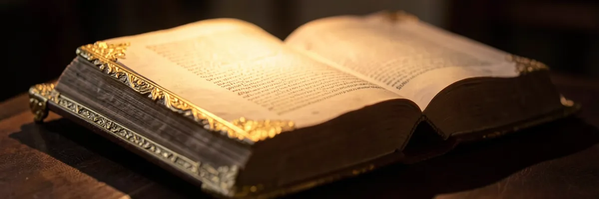 Open illuminated Bible manuscript